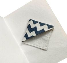 Handmade Corner Style Grey Fabric Dogear Bookmark